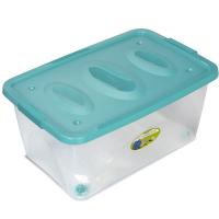 Ящик универс. Астело 41л 60*40*28см на колесиках бирюзовый С665БИР /3шт/Мартика