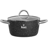 Кастрюля 2,4л эмаль стекл. крышка в инд. упаковке черный гранит R-24424 /6шт/ Маруся 