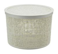 Коробка д/хранения БЯЗЬ 4,5л(круглая) белый ротанг с крышкой М2329 