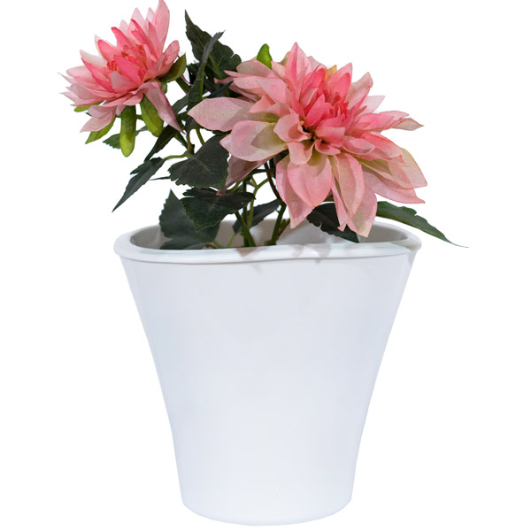 Кашпо Лагуна 1,5л белый с вставкой /15шт/ДТ