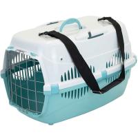 Переноска Спутник №3 ZooM с металлической дверцей бирюз-бел до 15кг 58*41*36см/4293/Дарэлл