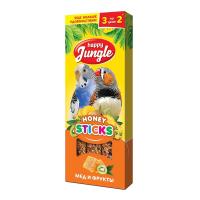 Лакомство для птиц Палочки Хэппи Джангл мед и фрукты 3шт* 90гр Лакомство для птиц Палочки Хэппи Джангл мед и фрукты 3шт* 90гр