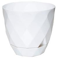 Кашпо Ромбики 0,3л белый с прик.под. А266