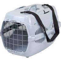 Переноска Спутник №3 ZooM с металлической дверцей св.сер-св.сер до 15кг 58*41*36см/4293/Дарэлл