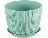 Кашпо ВЯЗАНИЕ 1,9л фисташковый М3120 Кашпо ВЯЗАНИЕ 1,9л фисташковый М3120