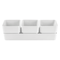 Кашпо Фиори Трио 9*9,6*29см белый КШ-0520 /12шт/ПП