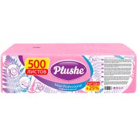 Салфетки бумажные 1 слой "Plushe Maxi Professional" сплошное розовый 500 листов/4шт/83007-3