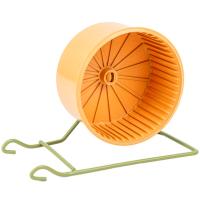 Игрушка для грызунов Колесо D90 Литое пластик полузакрытое на металлической подставке бежевый/3096беж