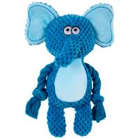 Игрушка с Слоненок с пищалкой кантик сине-голубой текстиль 24х10х6см/Ти110/Евро