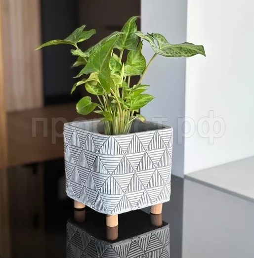 Кашпо Etno на ножках d14;h15см серый 062600