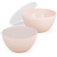 Набор Чаш Оазис (2шт) с крышкой бежевый (2,5л 4л) М8408 /12шт/ Альтерн