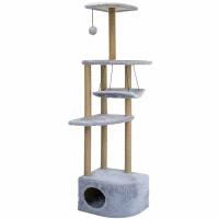 Когтеточка Комплекс Башня угловая с гамаком джут 48*48*h171см серый/8370сер/Дарэлл Когтеточка Комплекс Башня угловая с гамаком джут 48*48*h171см серый/8370сер/Дарэлл