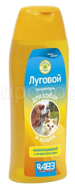 Шампунь Луговой д/кошек и собак п/блох и п/клещей 400мл/18шт/AB2161/ВЗ ЧЗ