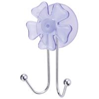 Крючок для ванной двойной Цветок на присоске металл 311461