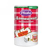 Полотенце бумажное 2 слоя "Plushe" 12,5*22см Домашние полотенчики 1рулон*25м белый /16980  Полотенце бумажное 2 слоя "Plushe" 12,5*22см Домашние полотенчики 1рулон*25м белый /16980