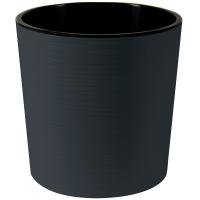 Кашпо Вега 17,2л антрацит с вставкой 30*30см ВГ30-12