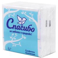 Салфетки бумажные 1 слой "Plushe" Спасибо за заботу о природе" 22,5*22,5см 70 листов белые  Салфетки бумажные 1 слой "Plushe" Спасибо за заботу о природе" 22,5*22,5см 70 листов белые
