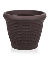 Кашпо Плетение 25л антрацит с подд HS05
