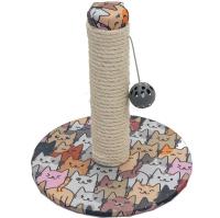 Когтеточка ЭКО Столбик MODI с шариком сизаль,ткань,пвх 29*29*32см бирюзовая/81985/Дарэленд