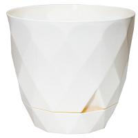 Кашпо Ромбики 0,65л слоновая кость с прик.под. А268