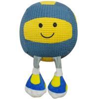 Игрушка с Мяч волейбольный с пищалкой сине-желтый текстиль 23х14см/Ти135/Евро