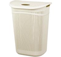 Корзина для белья 55л ВЯЗАНИЕ белый ротанг М2613 