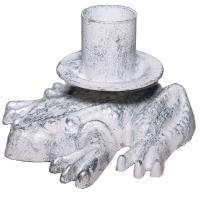 ДЕКОР Подсвечник Лягушка бел серебро РЗДИ/1шт