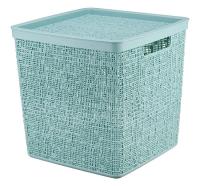Коробка д/хранения БЯЗЬ 17л морская волна с крышкой 28*28*28см М2327 /8шт/М-пласт 