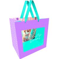 Пакет подарочный 23*18*10см "Cutie"  отд. фольгой с окошком MESHU/Рельеф