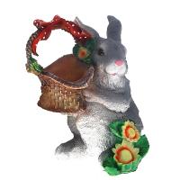 Зайка с лукошком H34,5см123274/F066