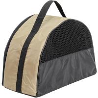 Сумка переноска ЧИП Полукруглая №1 нейлон с сетчатым окном 38*18*25см бежевая/9046беж/