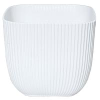 Кашпо Агава 0,27л квадратное белый с прик.под. А261