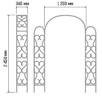 Арка угловая разборная 230*36,5*125см d16