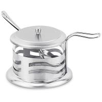 Сахарница DOLCE 250мл стекл. в корпусе из нерж стали, с крышкой и ложечкой 