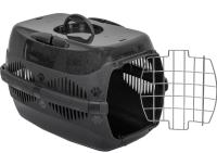 Переноска Спутник №2 ZooM с метал дверцей+наплечный ремень+мис до12кг 33*49*32см чер/чер/4094/