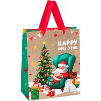 Пакет подарочный 18*23*10см "Santa" крафт MESHU/MS_61637/Рельеф