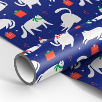 Упаковочная бумага 70*100см "Пушистый праздник" глянц. 80г/м2 MESHU/MS_53477/Рельеф