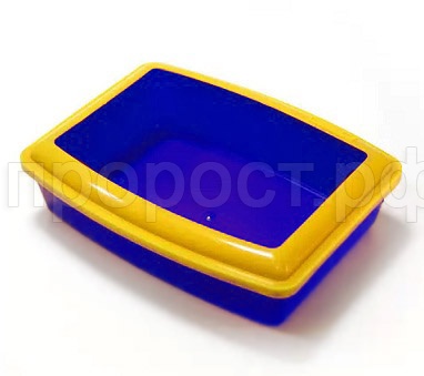 Туалет для кошек глубокий с бортиком синий ВАКА  Туалет для кошек глубокий с бортиком синий ВАКА