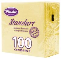 Салфетки бумажные 1 слой "Plushe Standart" 24*24см микротиснение желтый 100 листов 9896-4 Салфетки бумажные 1 слой "Plushe Standart" 24*24см микротиснение желтый 100 листов 9896-4