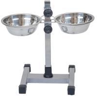 Миска метал на регулируемой подставке ЭКО нержавеющая стальная 40см 2*0,7л/1282/Дарэлл Миска метал на регулируемой подставке ЭКО нержавеющая стальная 40см 2*0,7л/1282/Дарэлл