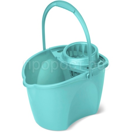 Ведро 12л со сливом и отжимом Престо овал. бирюзовый С646 /8шт/ Мартика