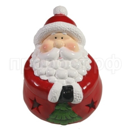 Дед Мороз с елкой со светодиод.подсв. L15W14H15.5см 714480