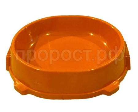 Миска пластик д/кошек 0,22л нескользящая оранжевая/FG17901/Гризли