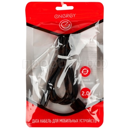 Кабель Energy ET-25 USB/MicroUSB черный 104102 /100шт/