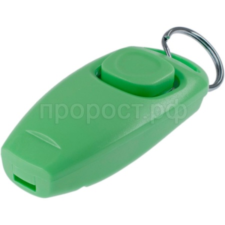 Кликер-свисток ZooOne с кольцом зелёный 1009-01/Пет Лайн