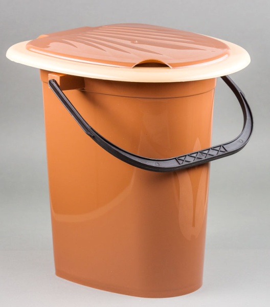 Ведро-туалет цветное терракот 01006