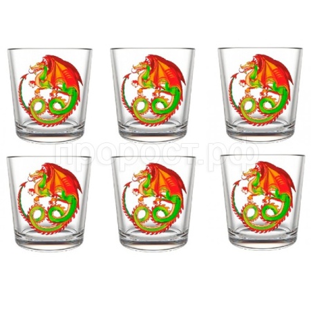 Набор стаканов Красный дракон (6шт) 250мл /144-Д /шт/ДК