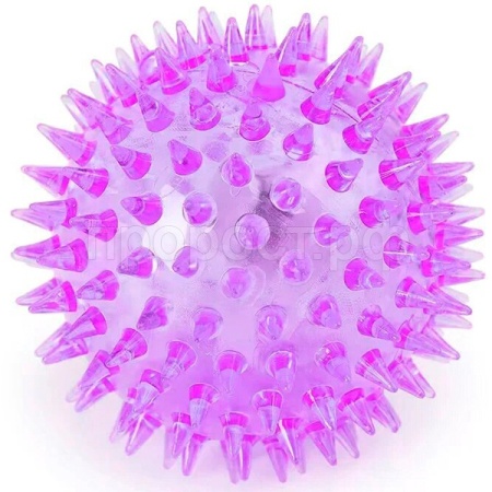 Игрушка с Мяч светящийся игольчатый М 6,5см ИС-25 фиолетовый