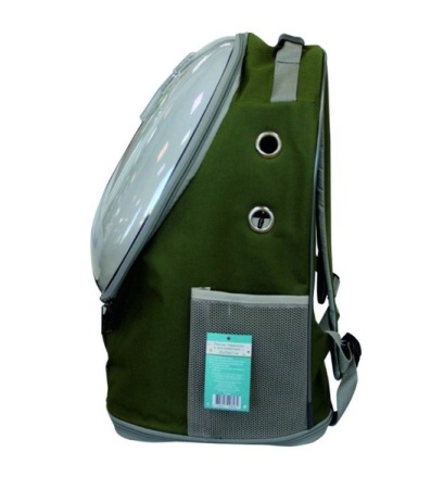 Рюкзак-переноска д/животн.с панор.видом вентил.отверст.20x25x41см зеленый/Рп28з/