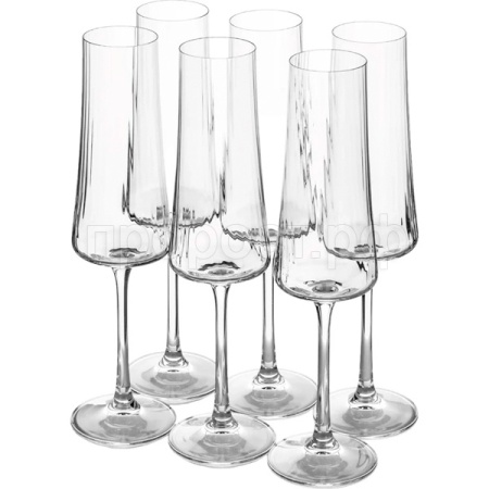 Набор бокалов для шампанского "XTRA" 210мл (6шт) /CR210104X /8шт/CRYSTALEX
